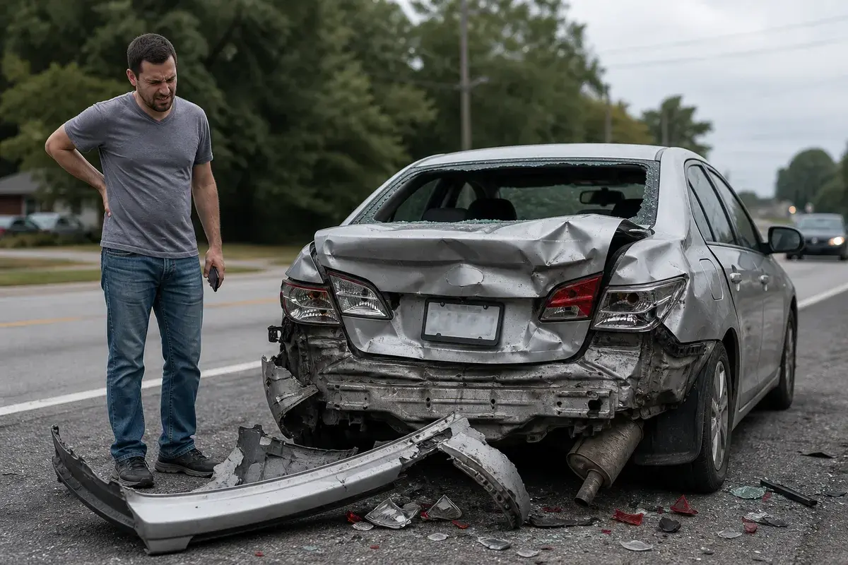Driver after a car accident in Nevada